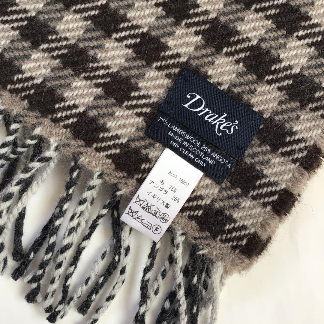 【新品】Drake's × BEAMS F チェック柄マフラー ストール西口修平