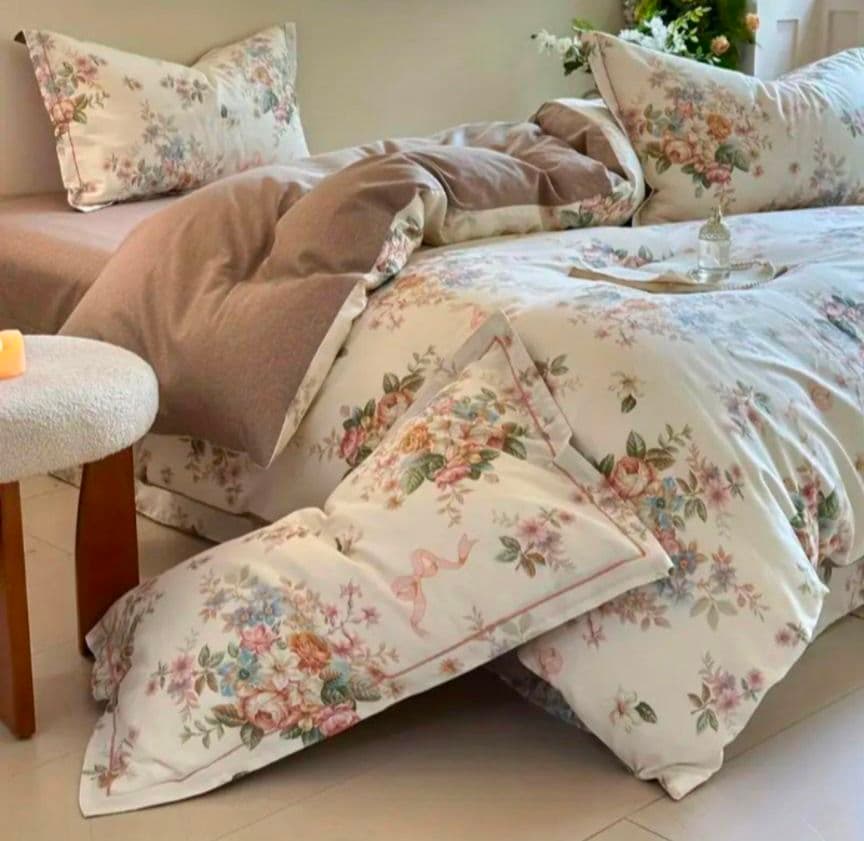 ZTRT★新品★秋薔薇マーガレット綿100%シングル掛け布団カバー枕カバー