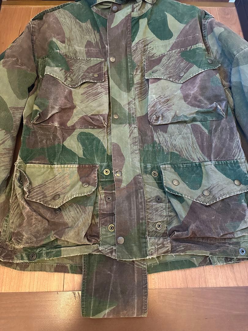 う*ぃ様 【希少！フード付き】50s ベルギー軍ブラッシュストロークカモ 実物