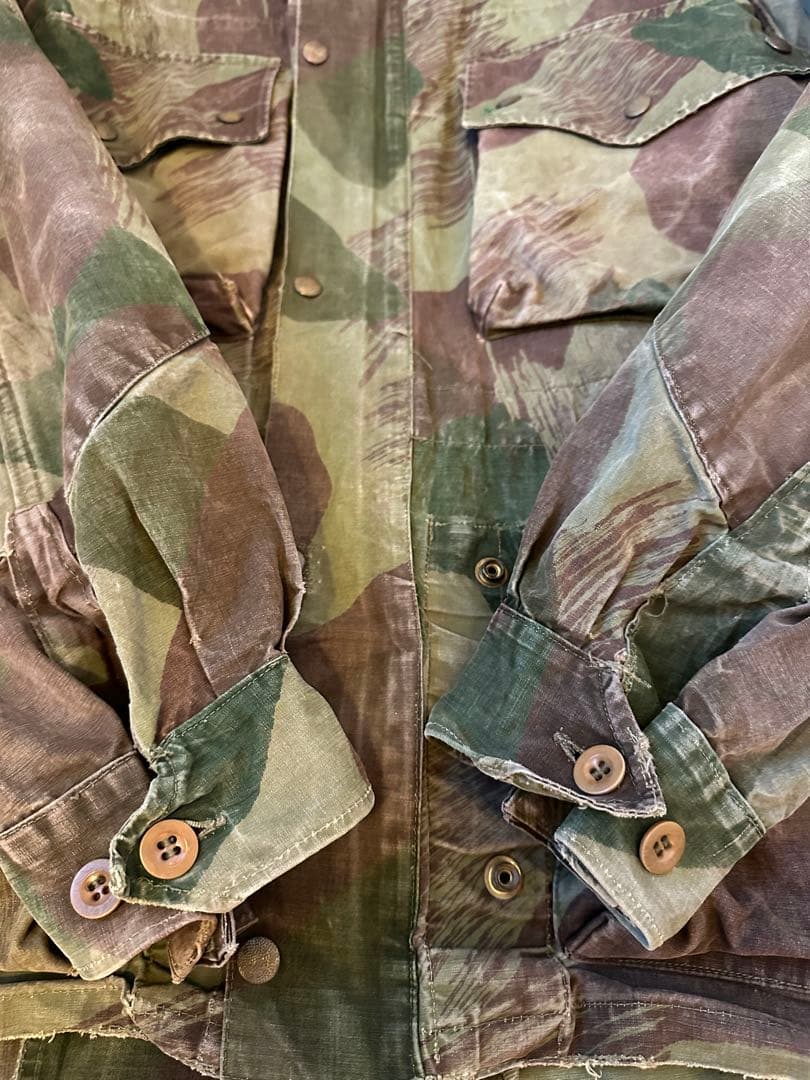 う*ぃ様 【希少！フード付き】50s ベルギー軍ブラッシュストロークカモ 実物