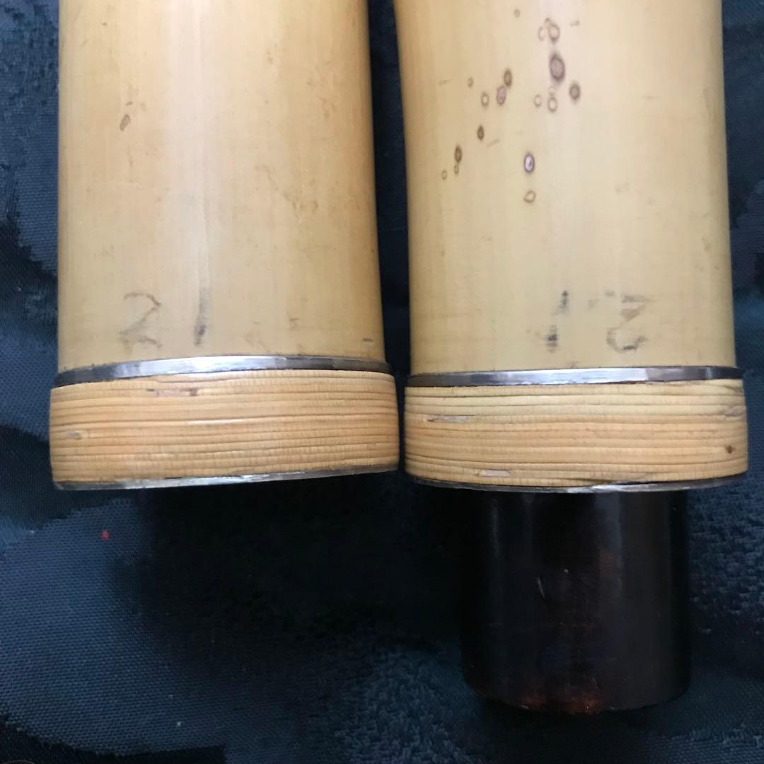 尺八 琴古流 在銘 中継ぎ緩み無し 二尺一寸管 籐巻 銀三線 【音出し確認済み】