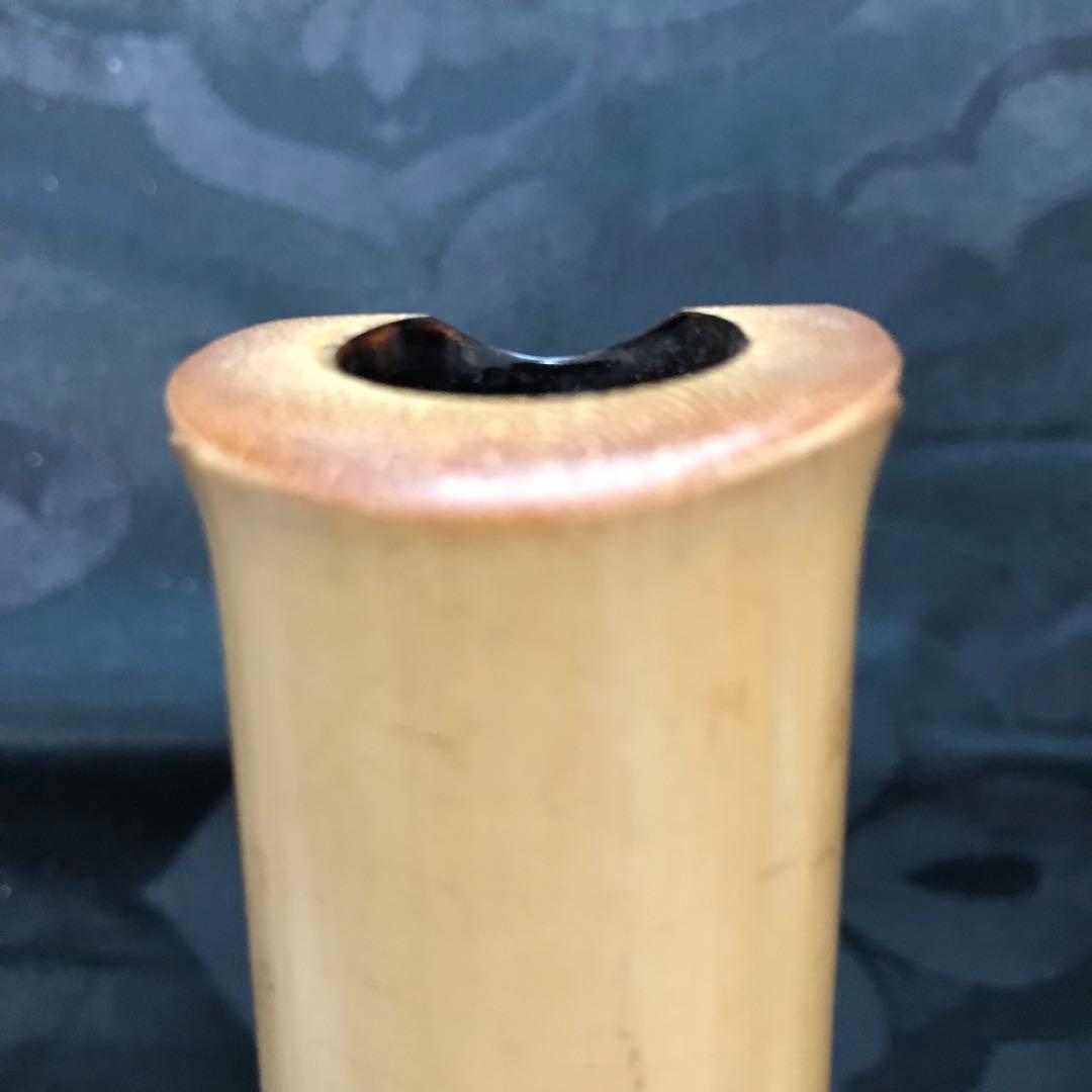 尺八 琴古流 在銘 中継ぎ緩み無し 二尺一寸管 籐巻 銀三線 【音出し確認済み】