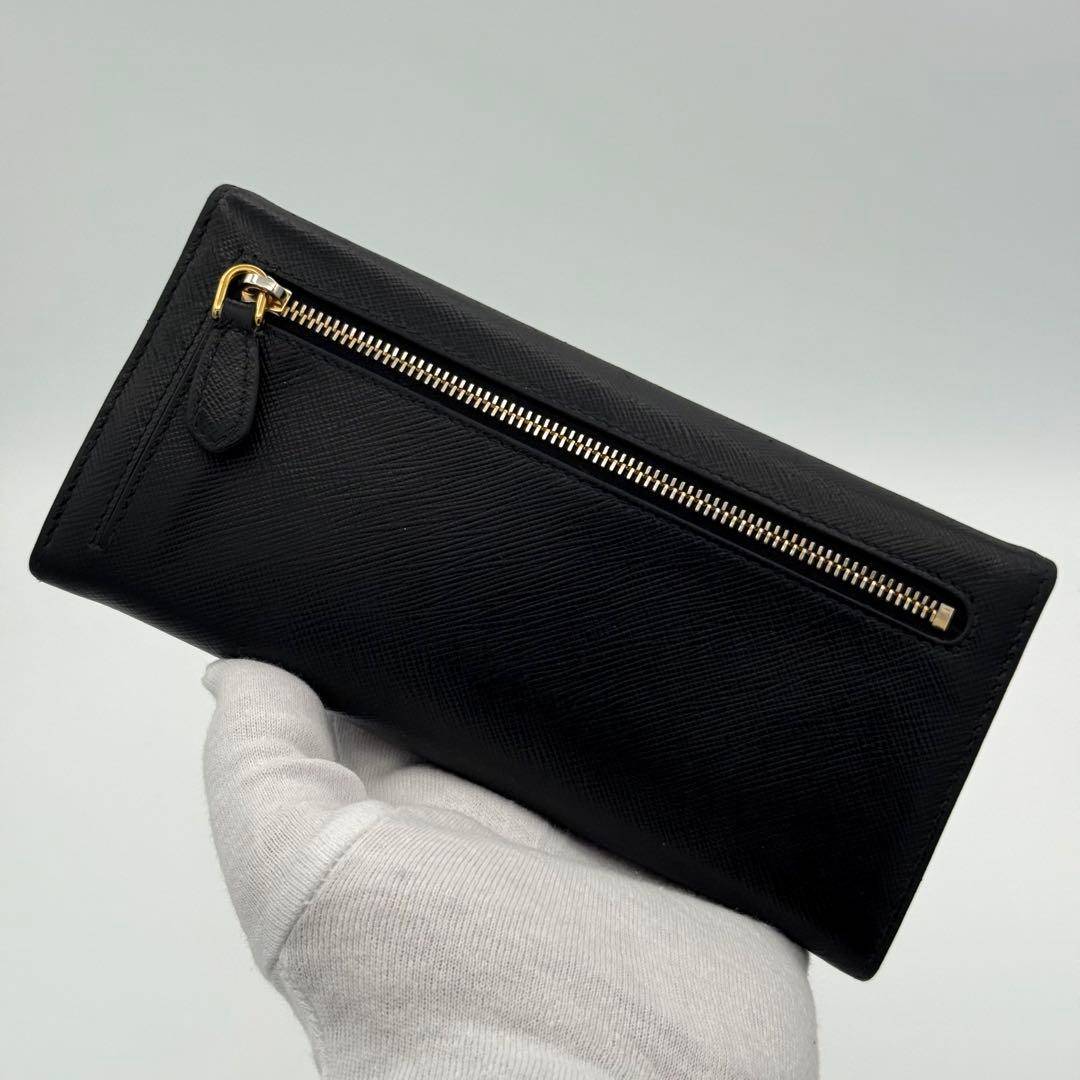 美品　Prada プラダ 長財布 サフィアーノレザー ブラック 1MH132
