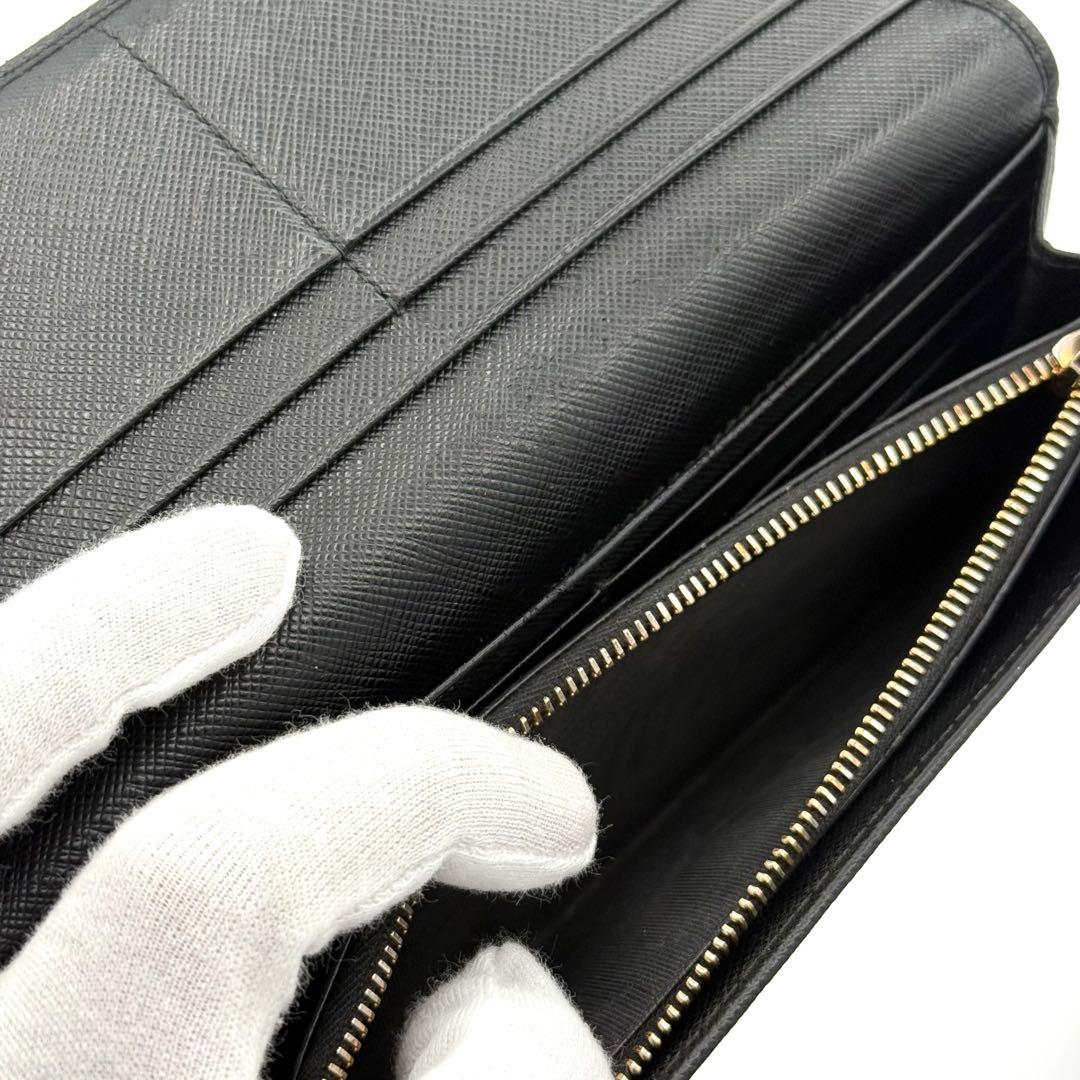 美品　Prada プラダ 長財布 サフィアーノレザー ブラック 1MH132