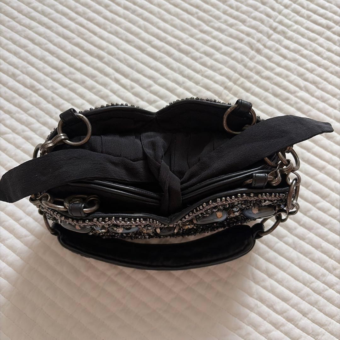 JAMIN PUECH ビーズ装飾 ミニバッグ　黒