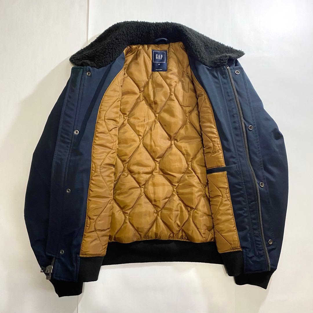 GAP ギャップ B15 G1 フライトジャケット 襟ボア ネイビー M 短丈