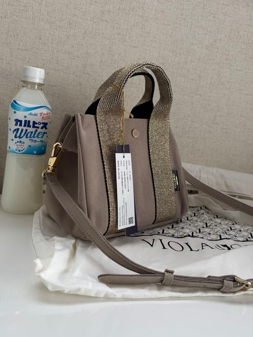 新品★半額‼︎日本製ヴィオラドーロ　高級ショルダーバッグ（布製エコバッグ大付き）