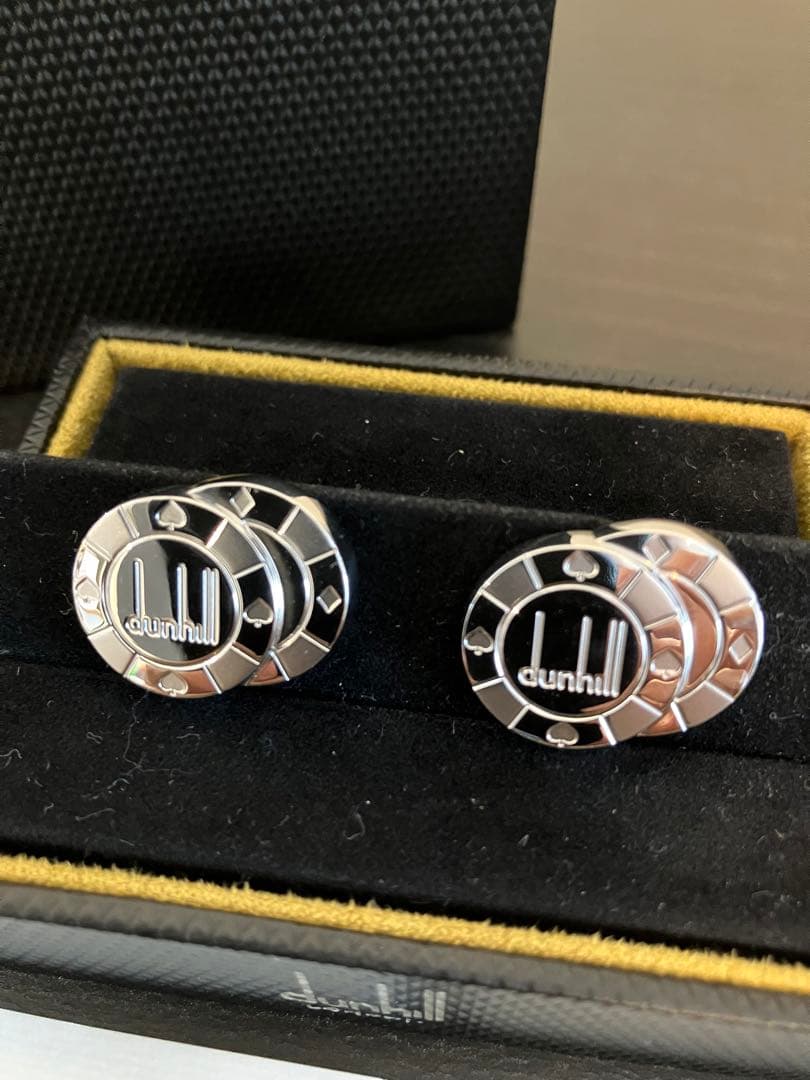 dunhill シルバー カフリンクス カフス　カジノ　新品未使用