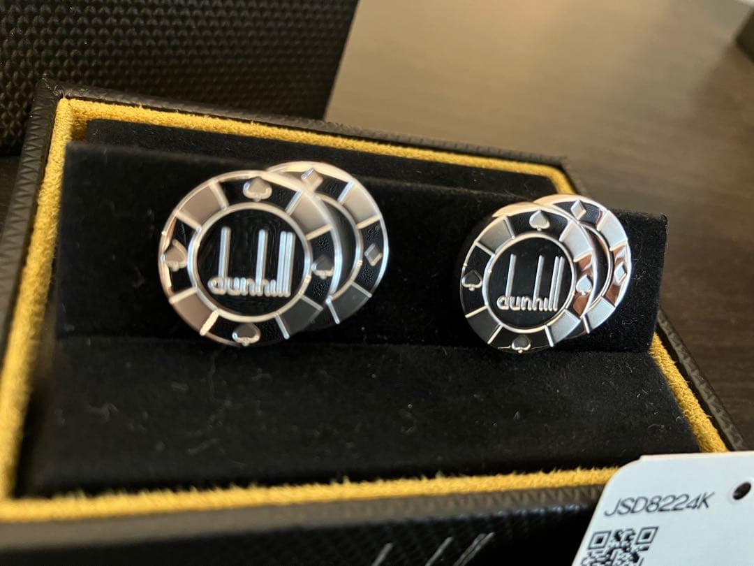 dunhill シルバー カフリンクス カフス　カジノ　新品未使用