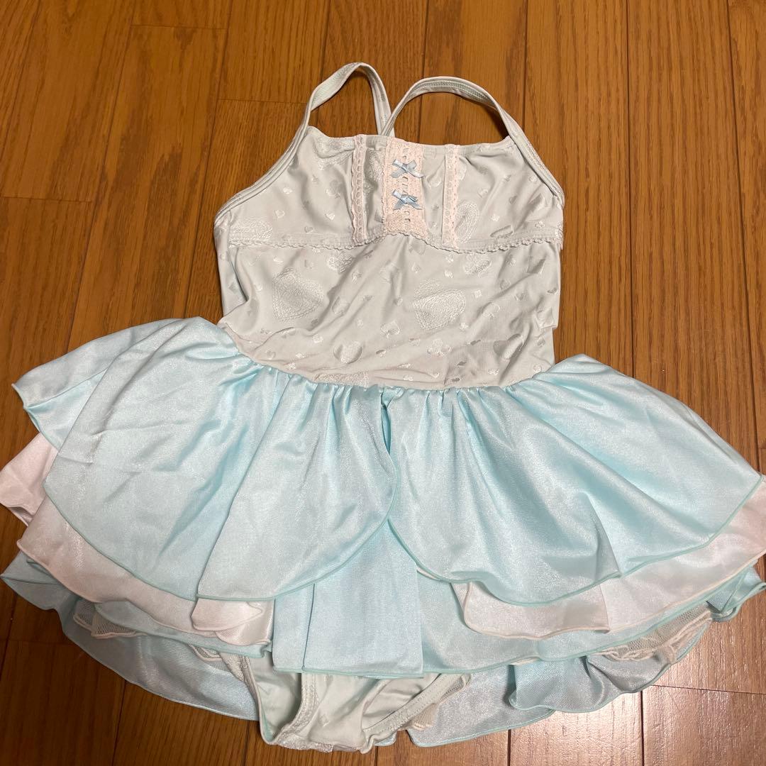 Chacott バレエレオタード 130K 水色 フリル付き