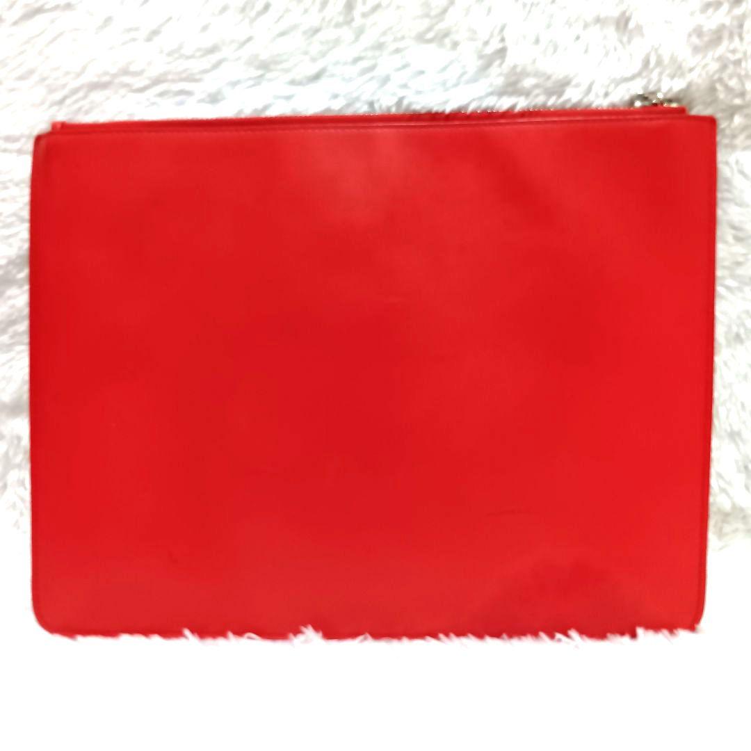 ジバンシィ　クラッチバッグ　セカンドバッグ　ロゴプリント　レッド　レザー