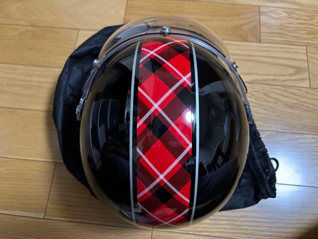 ホンダ Monkey 50周年記念 ヘルメット チェック柄 ブラック系 多分L