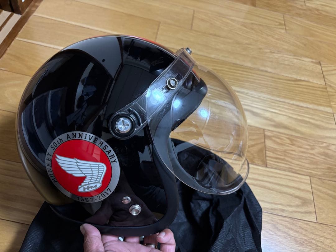 ホンダ Monkey 50周年記念 ヘルメット チェック柄 ブラック系 多分L