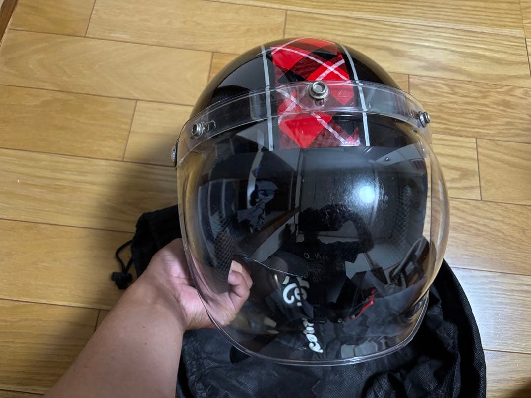 ホンダ Monkey 50周年記念 ヘルメット チェック柄 ブラック系 多分L