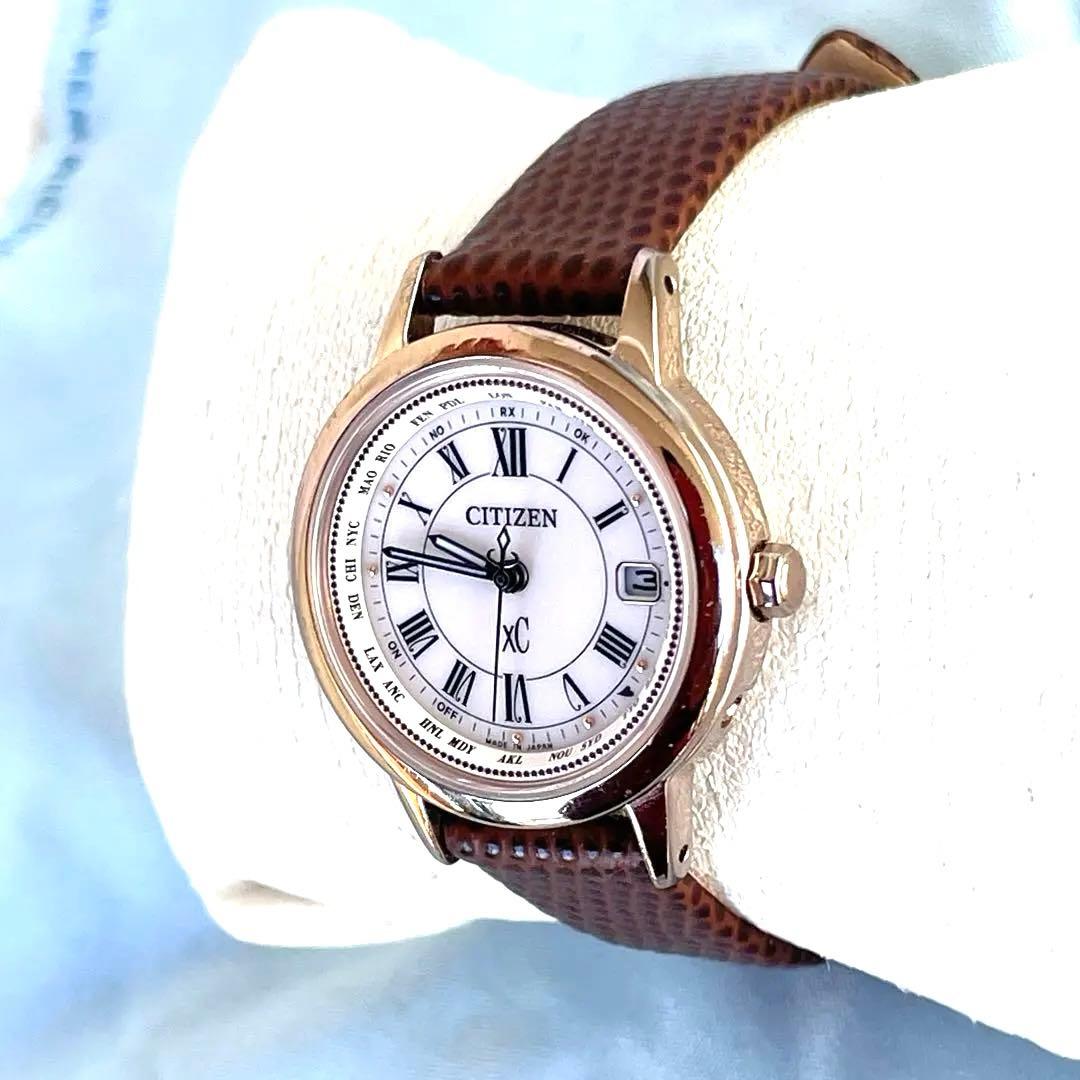 美品❣シチズン xC 電波 ソーラー サクラピンク ティタニアライン　稼働品