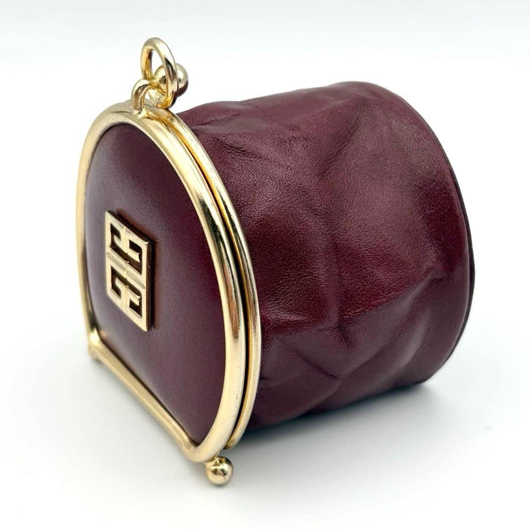 【美品】ヴィンテージ ジバンシィ がま口ケース ロゴマークゴールド　箱付き