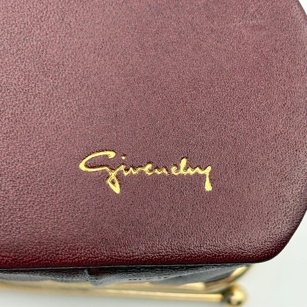 【美品】ヴィンテージ ジバンシィ がま口ケース ロゴマークゴールド　箱付き