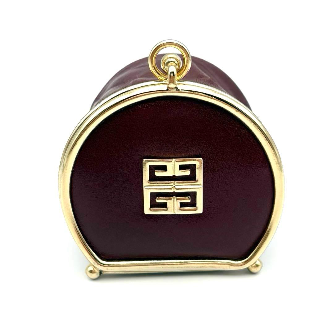 【美品】ヴィンテージ ジバンシィ がま口ケース ロゴマークゴールド　箱付き