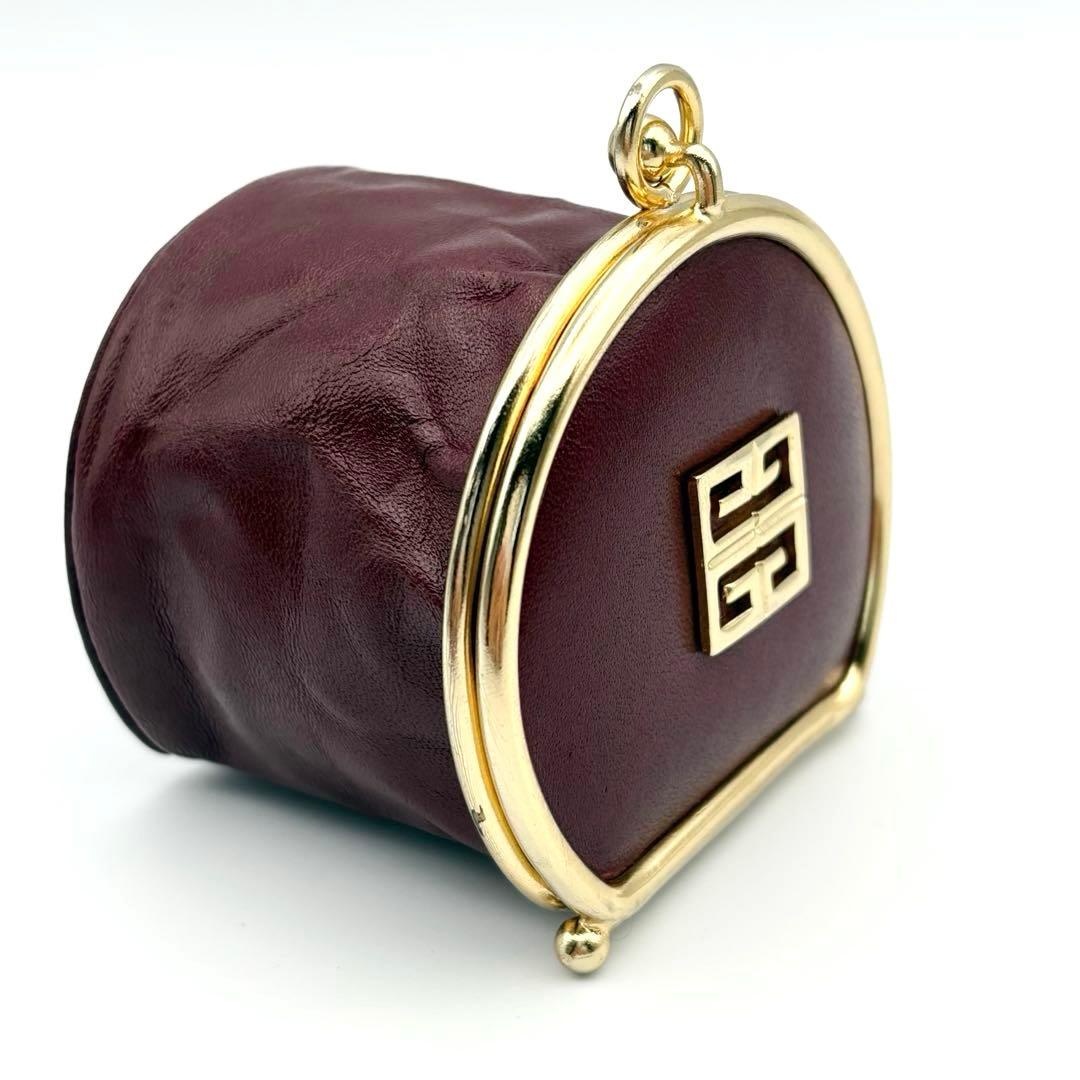 【美品】ヴィンテージ ジバンシィ がま口ケース ロゴマークゴールド　箱付き