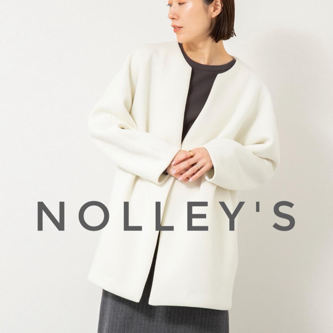 美品NOLLEY'Sノーリーズ　ダンボール　コートショート丈ホワイト