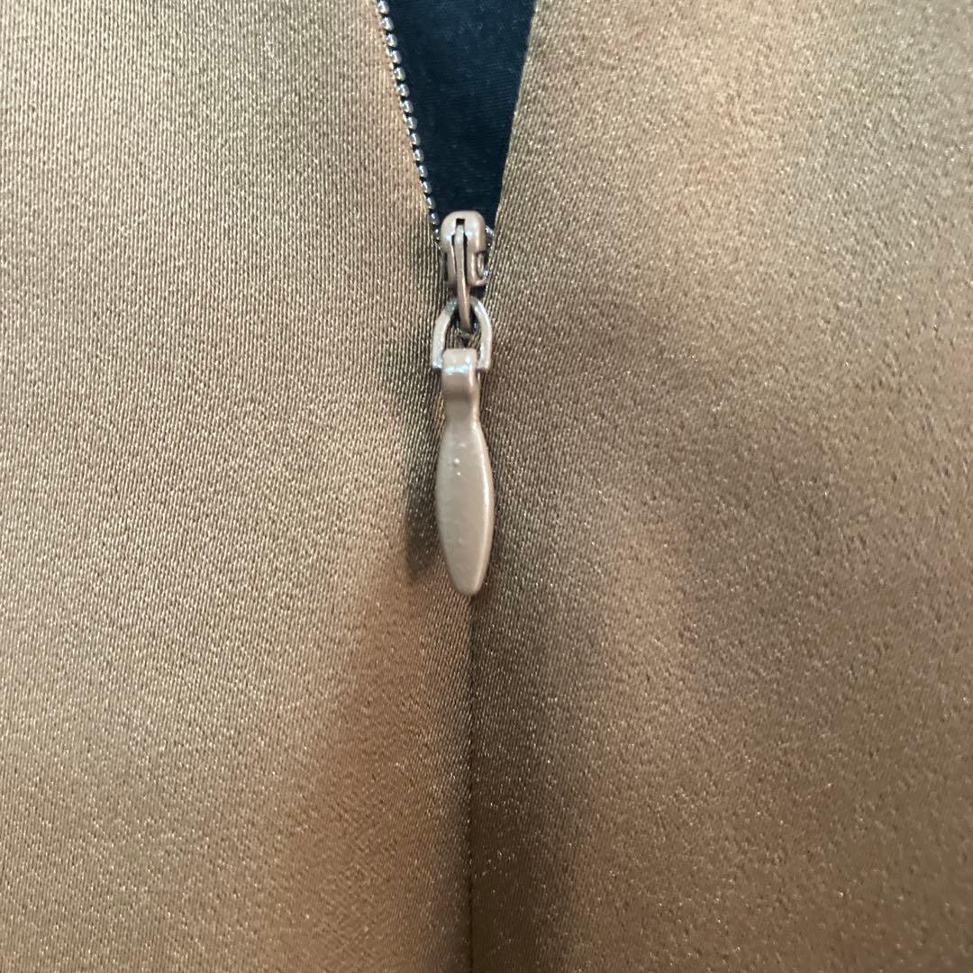 タグ付き　LEja レーススリットAラインロングワンピースドレス　BROWN