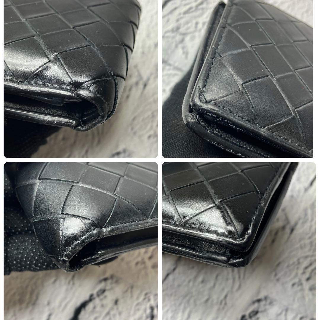 ボッテガヴェネタ✨近年 RFID搭載 マキシイントレチャート 本革 折り財布 黒