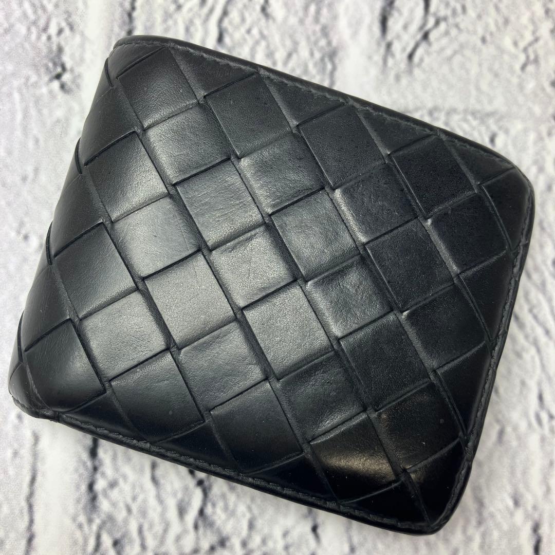 ボッテガヴェネタ✨近年 RFID搭載 マキシイントレチャート 本革 折り財布 黒