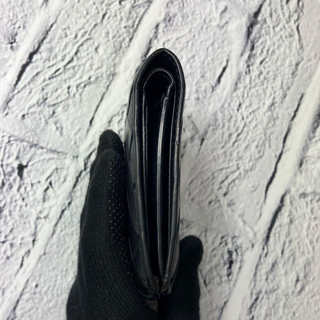 ボッテガヴェネタ✨近年 RFID搭載 マキシイントレチャート 本革 折り財布 黒