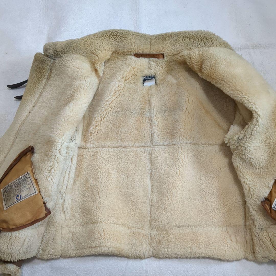 AVIREX B-3 フライトジャケット ムートン 羊革 ブラウン 38サイズ