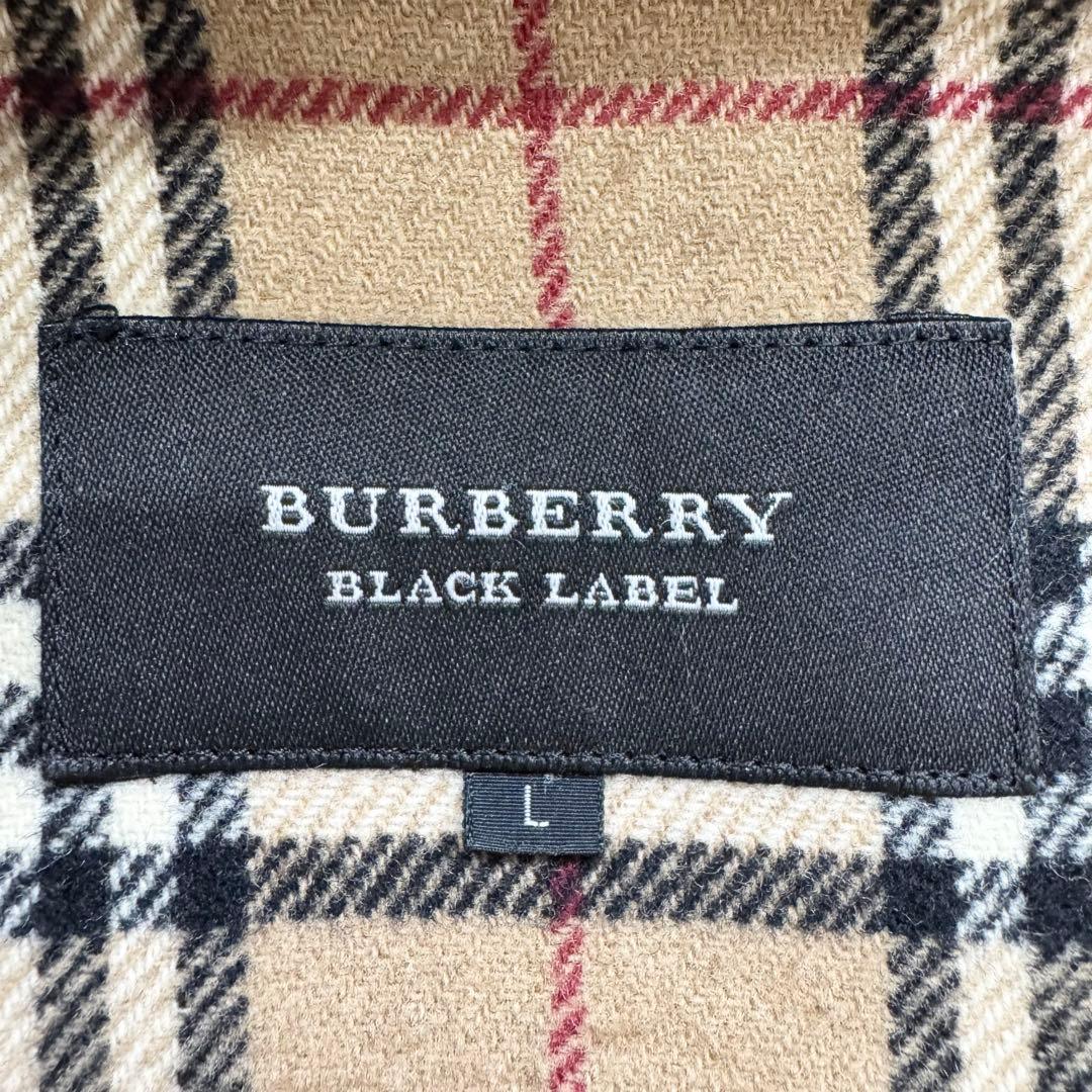 バーバリーブラックレーベル　ダッフルコート　ノバチェック　ウール　Lサイズ