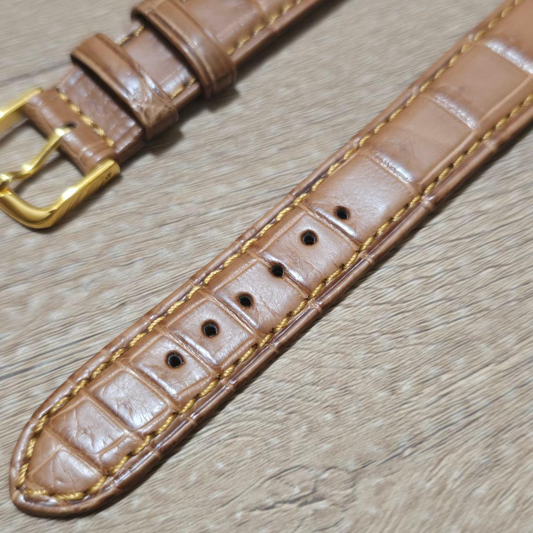 【新品】マット　アリゲーターレザーベルト　18mm ブラウン　厚さ3mm クロコ