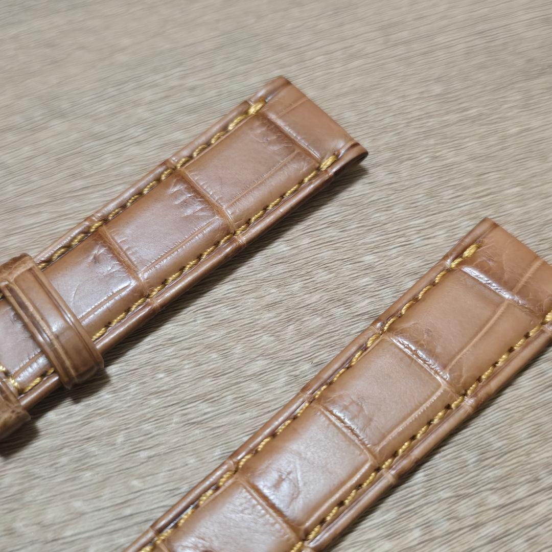 【新品】マット　アリゲーターレザーベルト　18mm ブラウン　厚さ3mm クロコ
