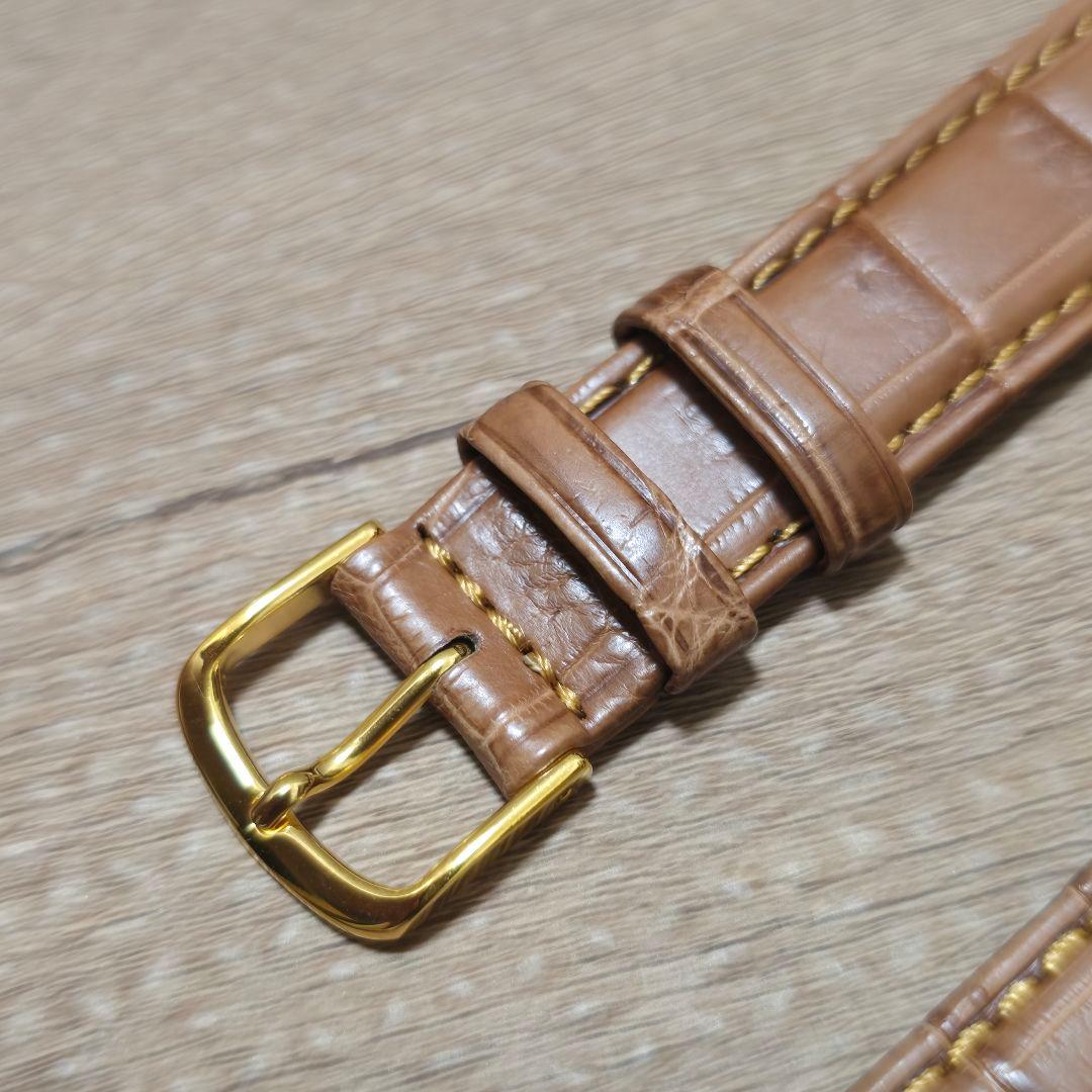 【新品】マット　アリゲーターレザーベルト　18mm ブラウン　厚さ3mm クロコ