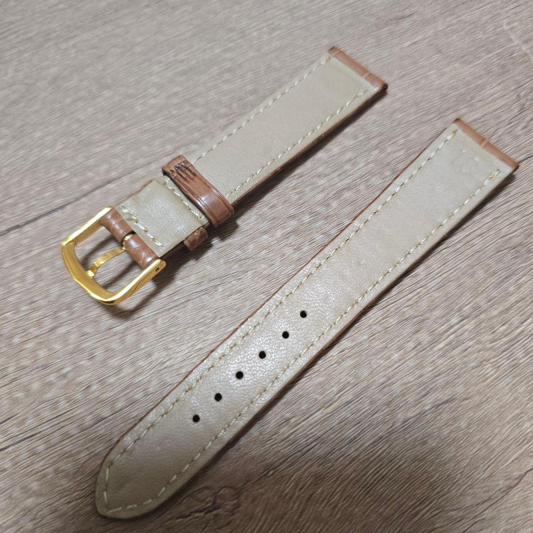 【新品】マット　アリゲーターレザーベルト　18mm ブラウン　厚さ3mm クロコ