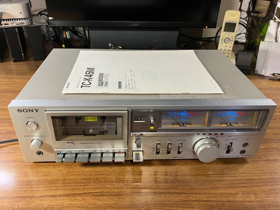 SONYソニー カセットデッキ TC-K45M（修理済 概ね美品）と取扱説明書