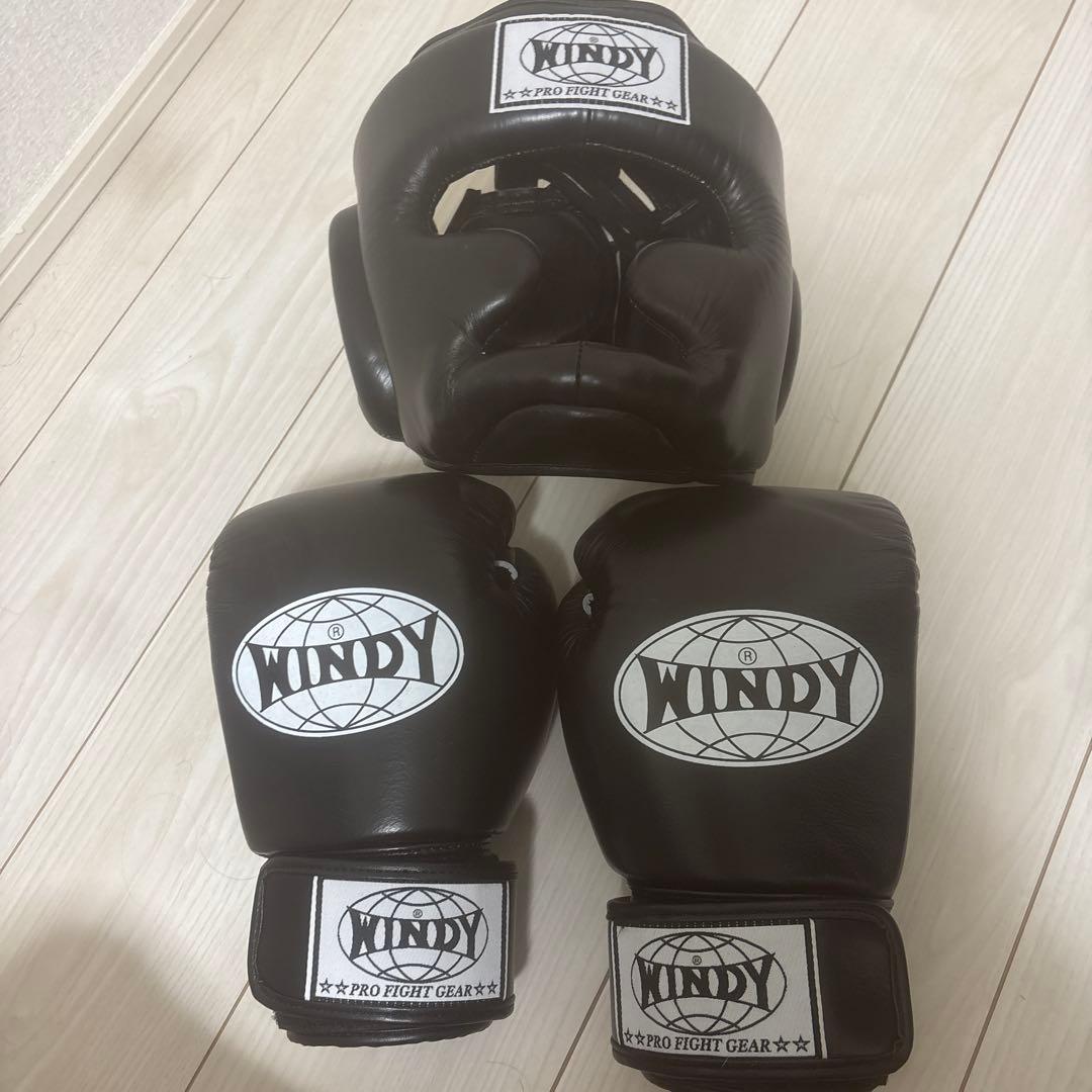 WINDY ボクシンググローブ8 ヘッドギアHP-2 M ブラック