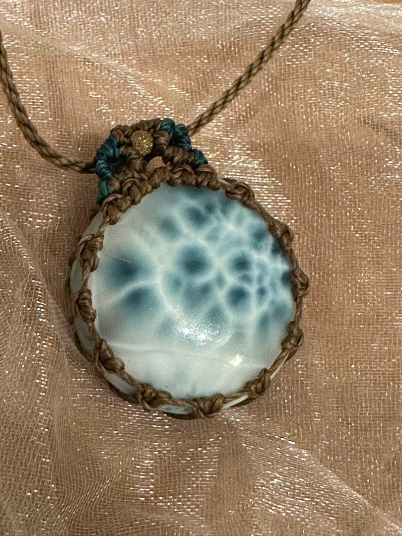 専用　ラリマー　マクラメ　ネックレス　ペンダント　天然石　ストーン
