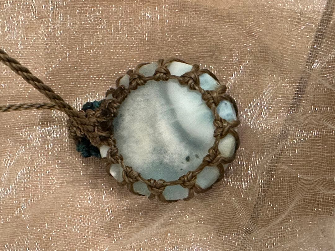 専用　ラリマー　マクラメ　ネックレス　ペンダント　天然石　ストーン