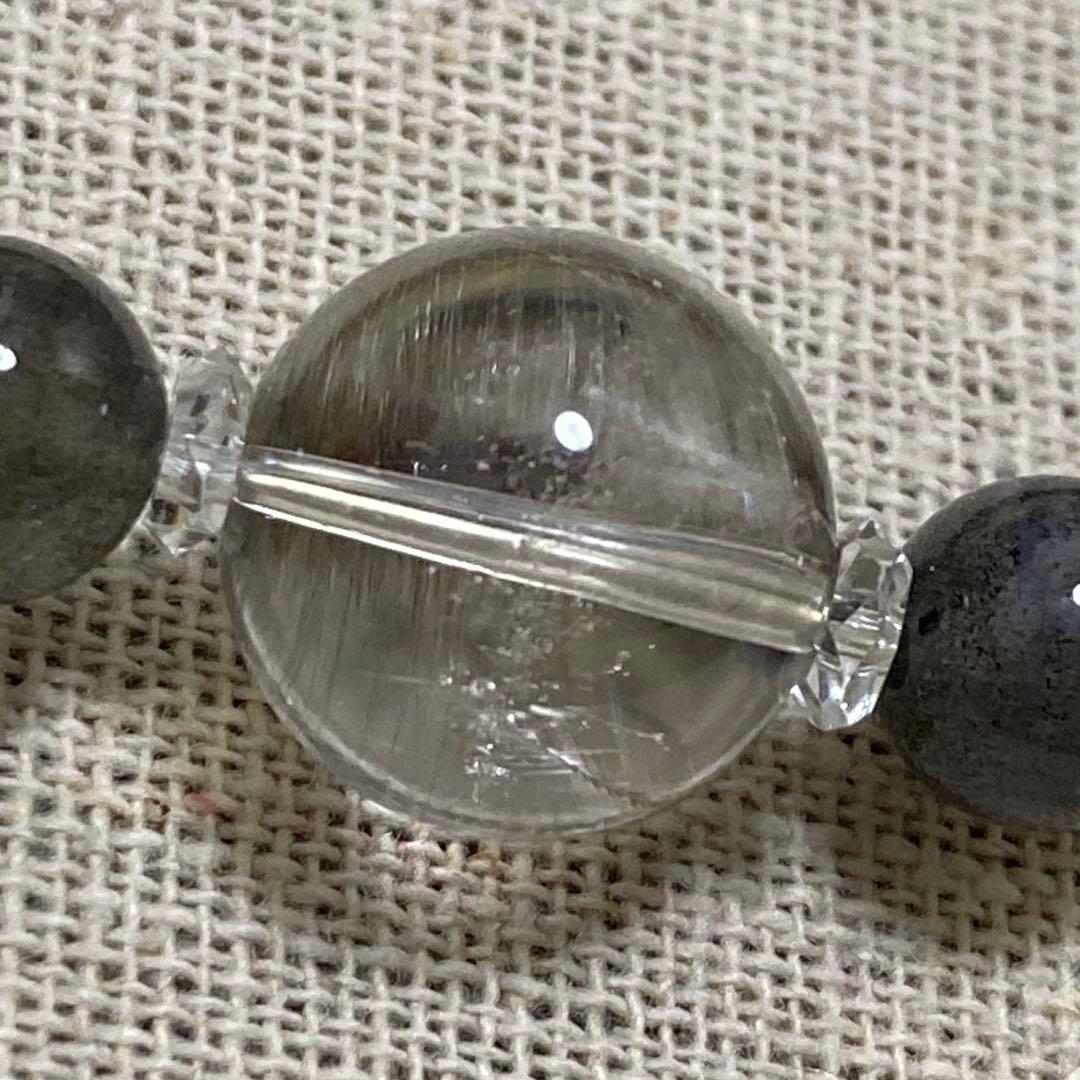 プラチナルチル×ラブラドライトのブレスレット