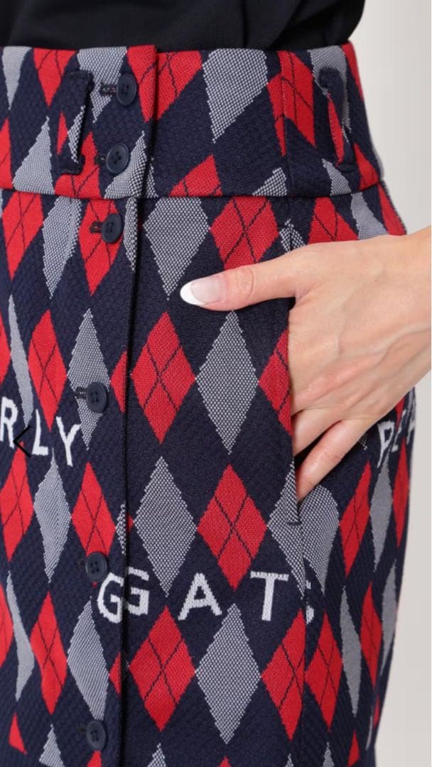 新品☺︎パーリーゲイツ アーガイル ジャガード ミニスカート 0⛳️定価28600円