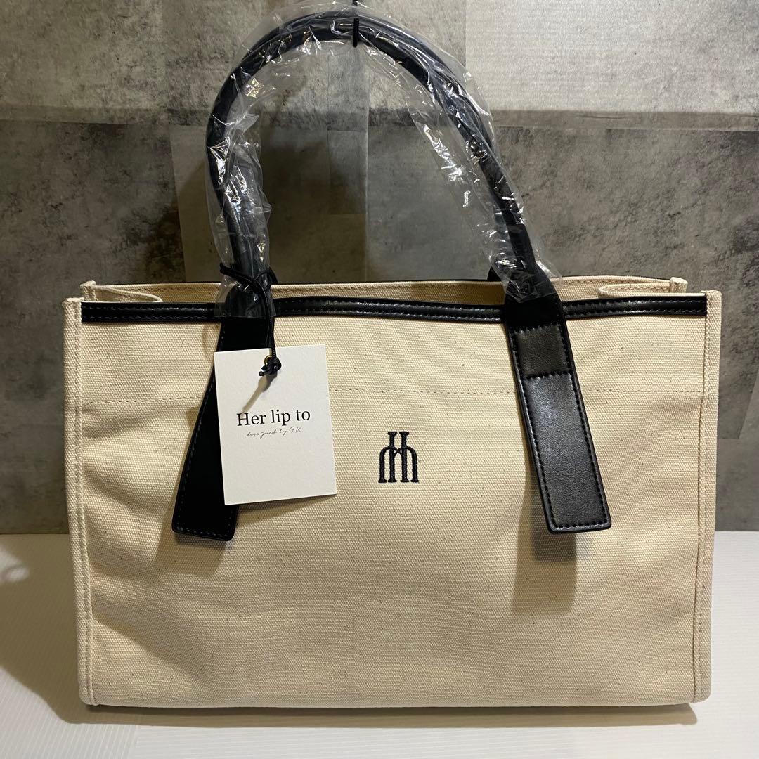 【未使用】Herlipto　Trois Logo Basic Tote Bag