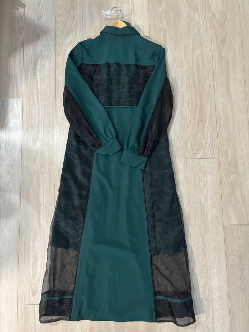 HARE パイピングシアーワンピース　グリーン　FREEサイズ