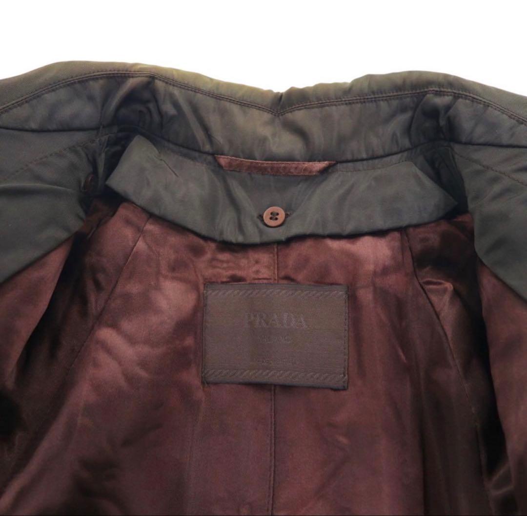 90s PRADA イタリア製 バルマカーン ナイロン ステンカラーコート S
