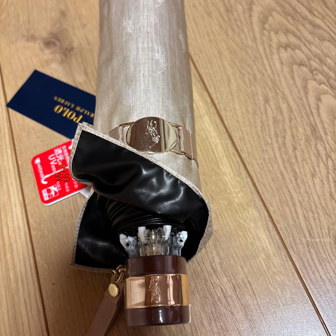 新品未使用⭐️ポロラルフローレンPOLO 折りたたみ傘 晴雨兼用 ベージュ半額以下