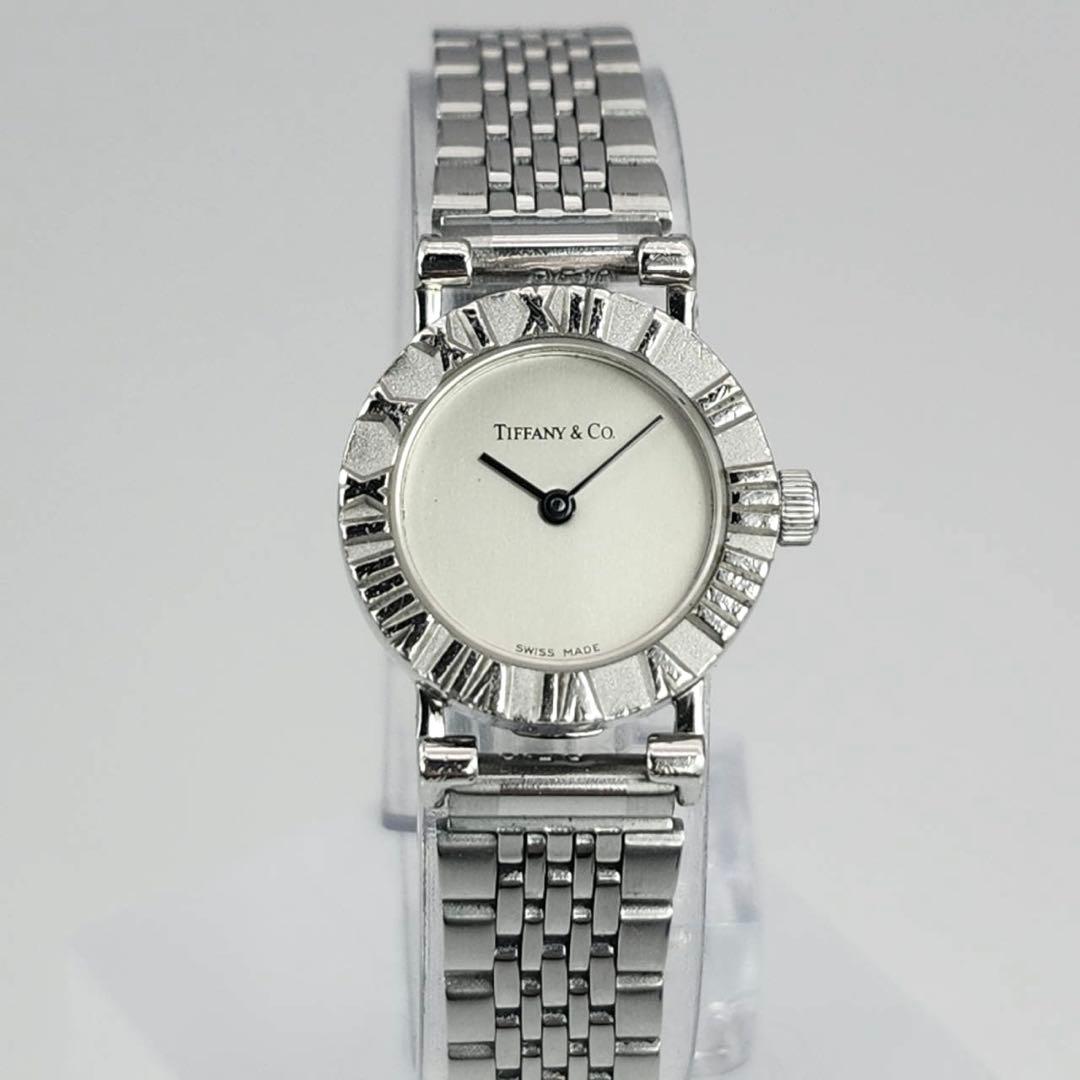 ティファニー　アトラス　腕時計　レディース　クォーツ　ホワイト文字盤　ローマン