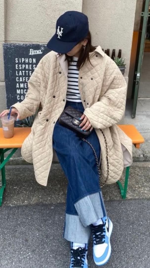 rosymonster リバーシブルキルティングポンチョ