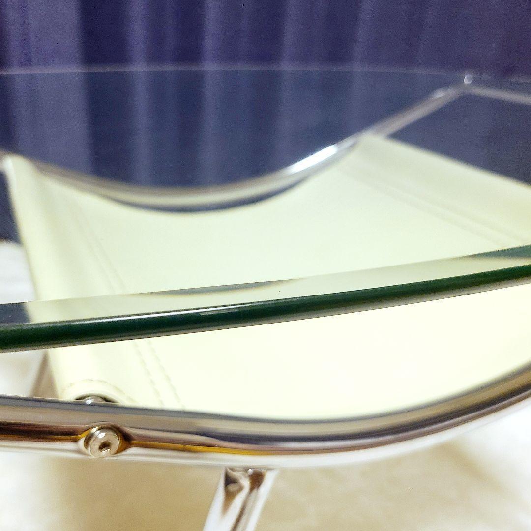 ミッドセンチュリー　スペースエイジ　ローテーブル　楕円　70年代　ガラステーブル