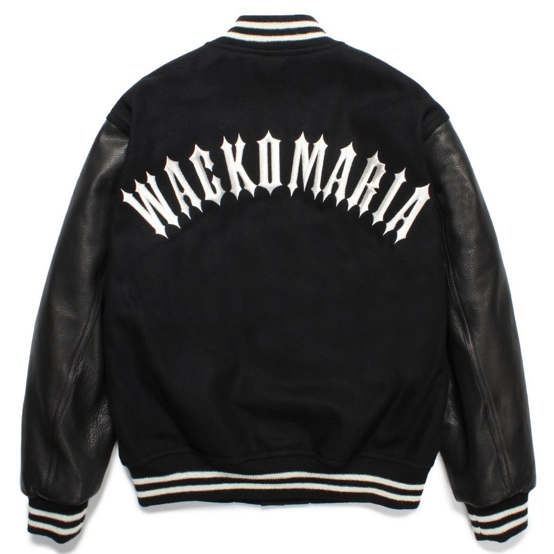 ジャケット・アウター WACKO MARIA LEATHER VARSITY JACKET L