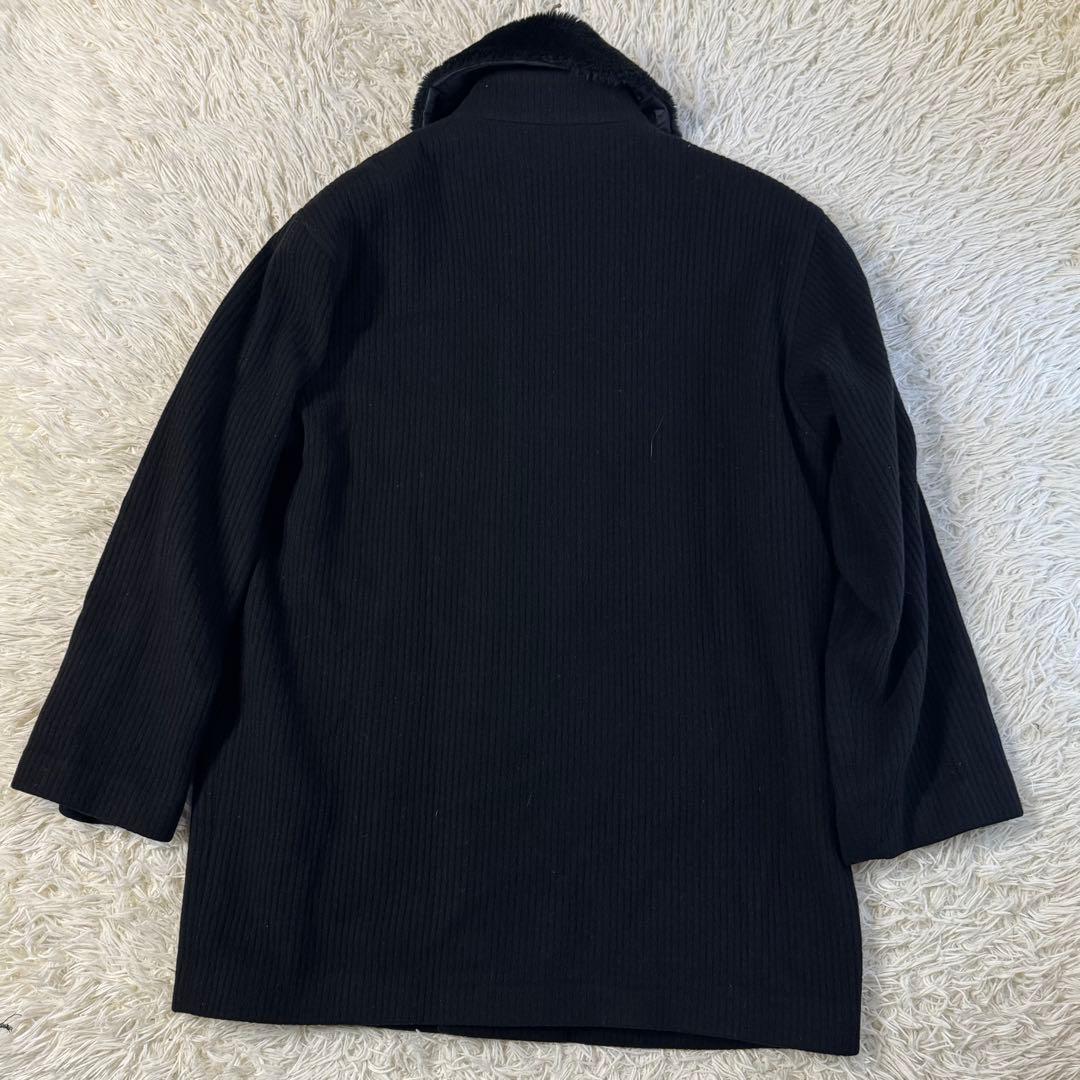【美品】レオナール　カシミヤ100％　ロングコート　襟ボア　サイズ50