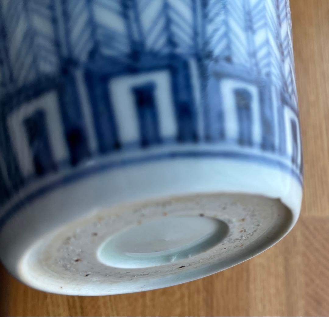 蕎麦猪口　古伊万里　矢羽根　染付　そば猪口　江戸時代　アンティーク　骨董　食器